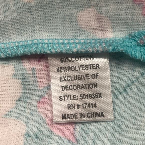 Miss Elaine Turquoise Flower Print Long Nightgown Size 3X NWT - Picture 12 of 12